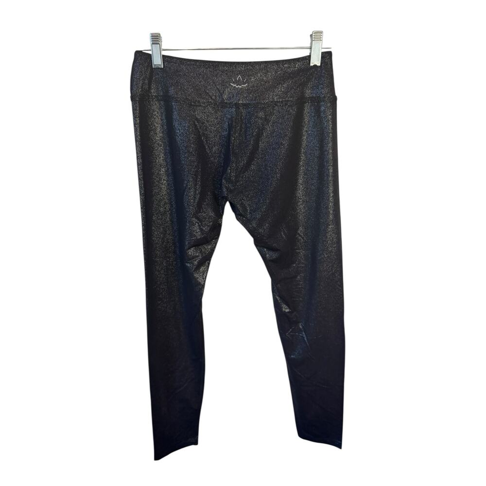 BEYOND YOGA Twinkle High Waisted 7/8 Yoga Leggings Black Silver Sparkle Sz Med - Picture 5 of 8